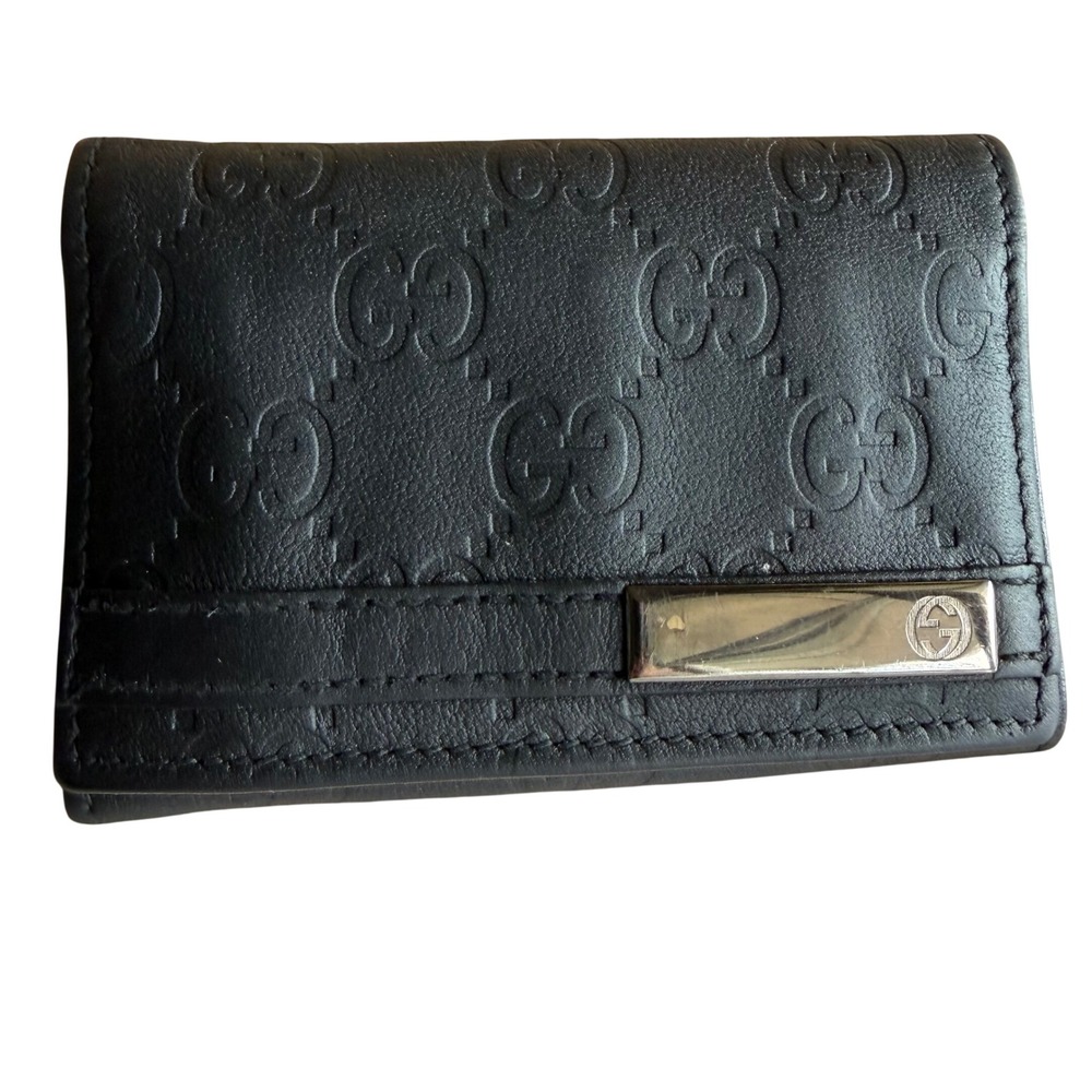 Gucci Guccissima Wallet Designer Minimalist OS Y2K 2000s Black Quie Luxury